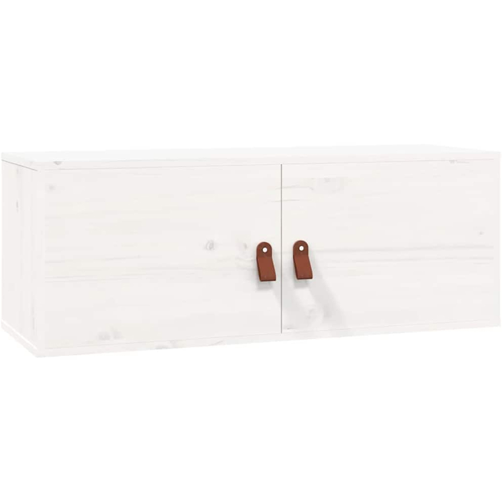 vidaXL 2 Door White Solid Wood Pine Wall Cabinet Image 2