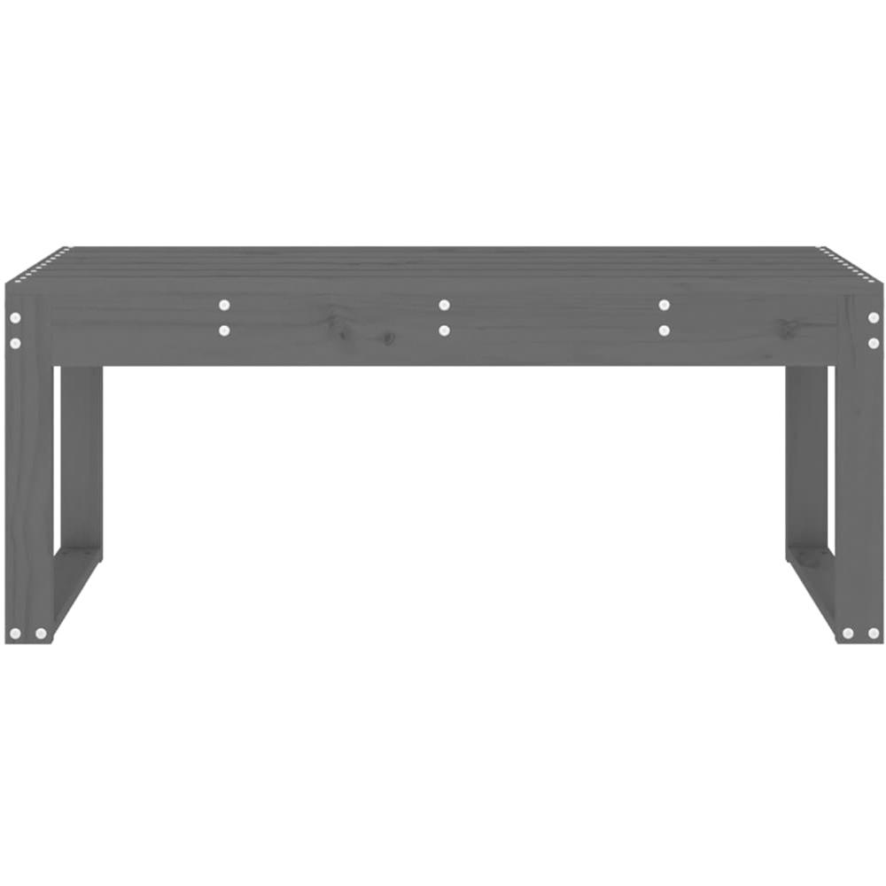 vidaXL Grey Solid Pine Wood Slatted Garden Bench 110 x 38 x 45cm Image 3