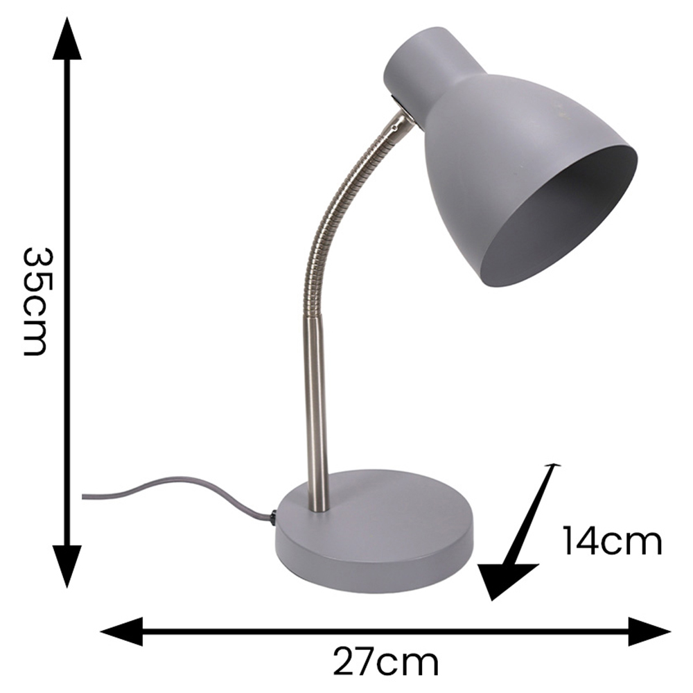 ValueLights Keela Grey Adjustable Flexi Neck LED Desk Table Lamp Image 6