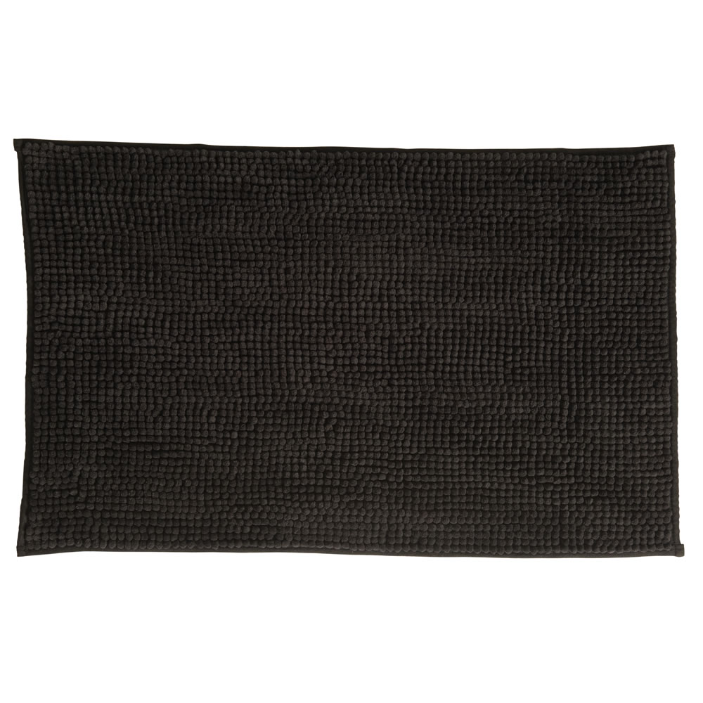 Wilko Supersoft Microfibre Black Bath Mat Image 1