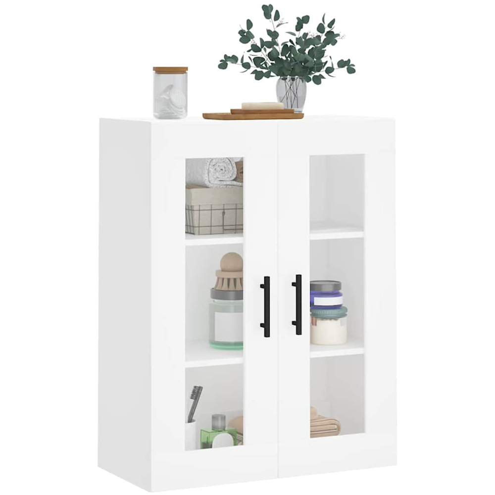 vidaXL 2 Door 3 Shelf White Wall Mounted Cabinet Image 3