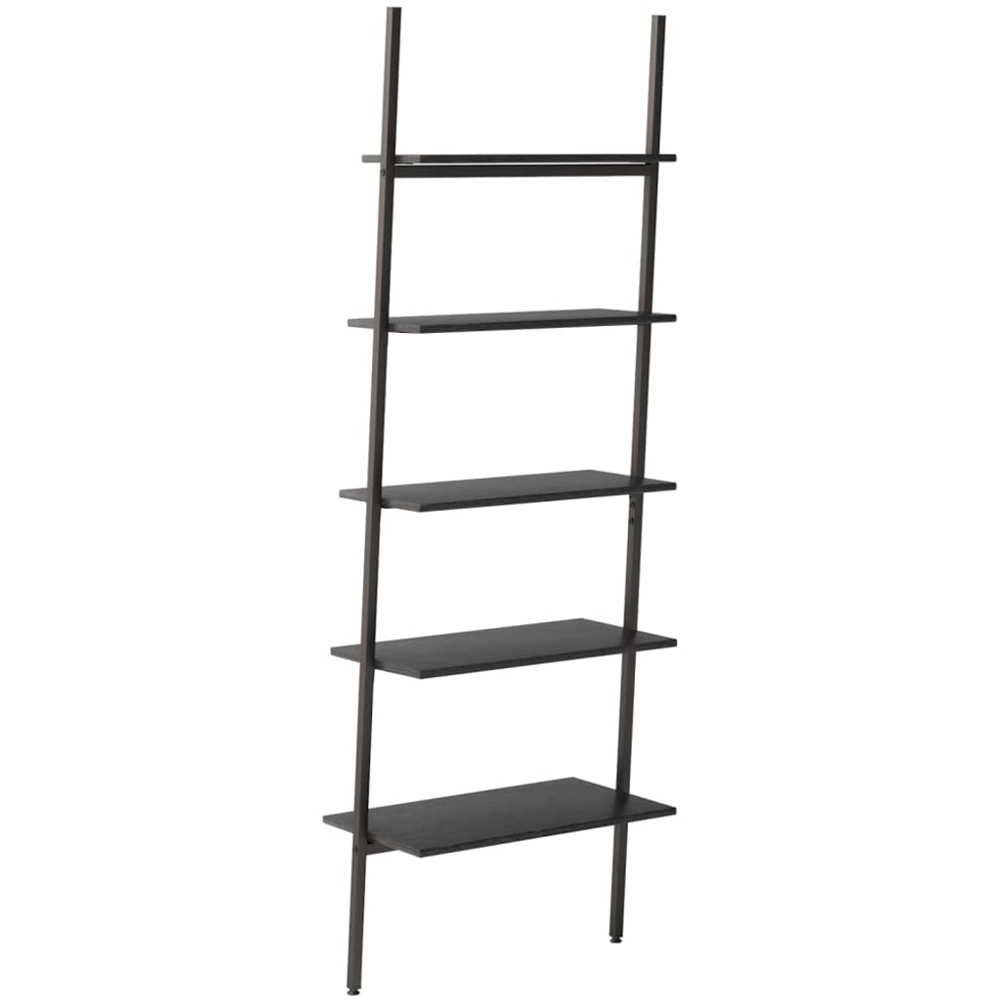 vidaXL 5-Tier Black Leaning Shelf Image 3