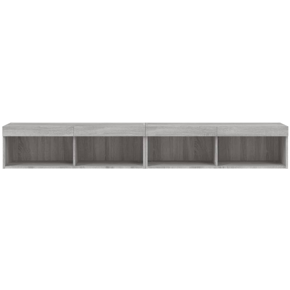 vidaXL 2 Shelf Grey Sonoma TV Cabinet with RGB LED Lights Set of 2 Image 3