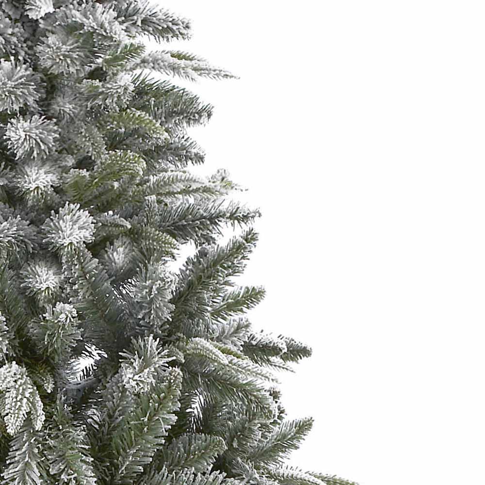 Premier Lapland Spruce Tree, Green, Dusting of Snow, Hinged Branch, Folding Stand, 2.4M Image 4