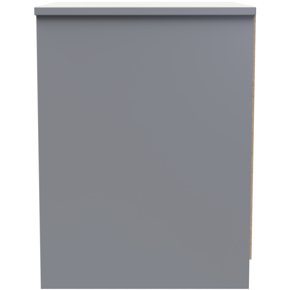 Crowndale New York 2 Drawer Dusk Grey Bedside Cabinet Ready Assembled Image 4