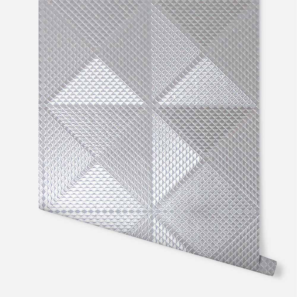 Arthouse Geo Diamond Foil Silver Wallpaper Image 2