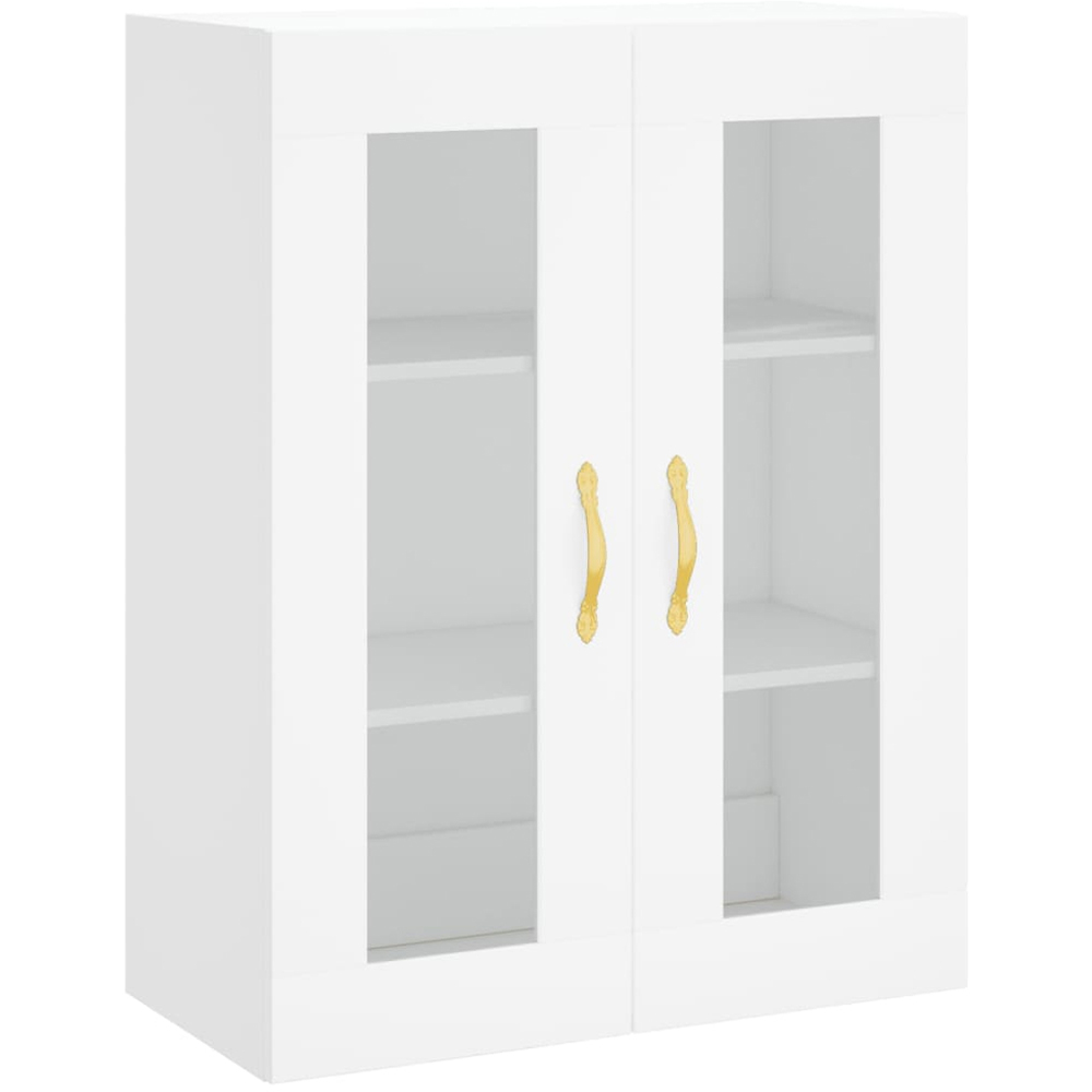 vidaXL 2 Glass Door White Wall Mounted Cabinet Image 2