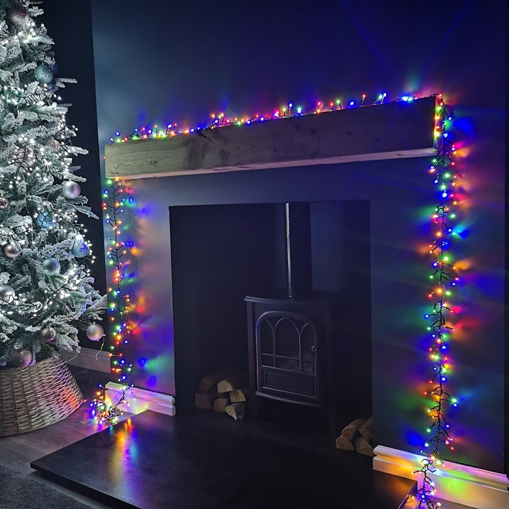 Samuel Alexander Rainbow or White LED Connectable Christmas Cluster Curtain Light 4.8m Image 4