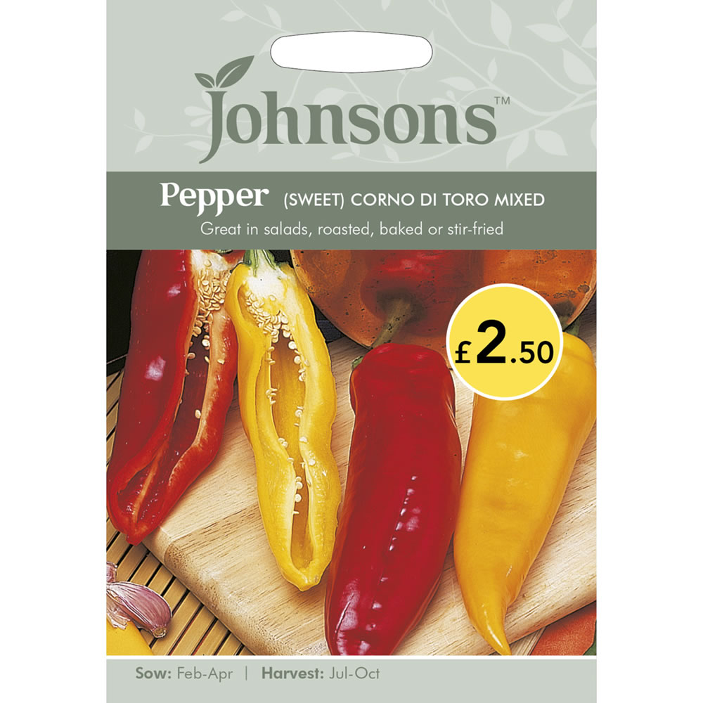 Johnsons Pepper Sweet Corno di Toro Seeds Image 2