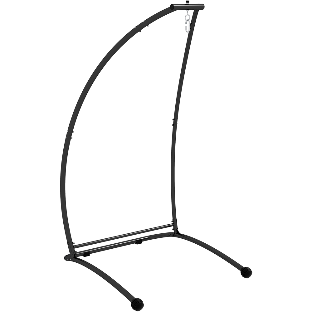 Outsunny Black Metal C Shape Hammock Chair Stand Image 2