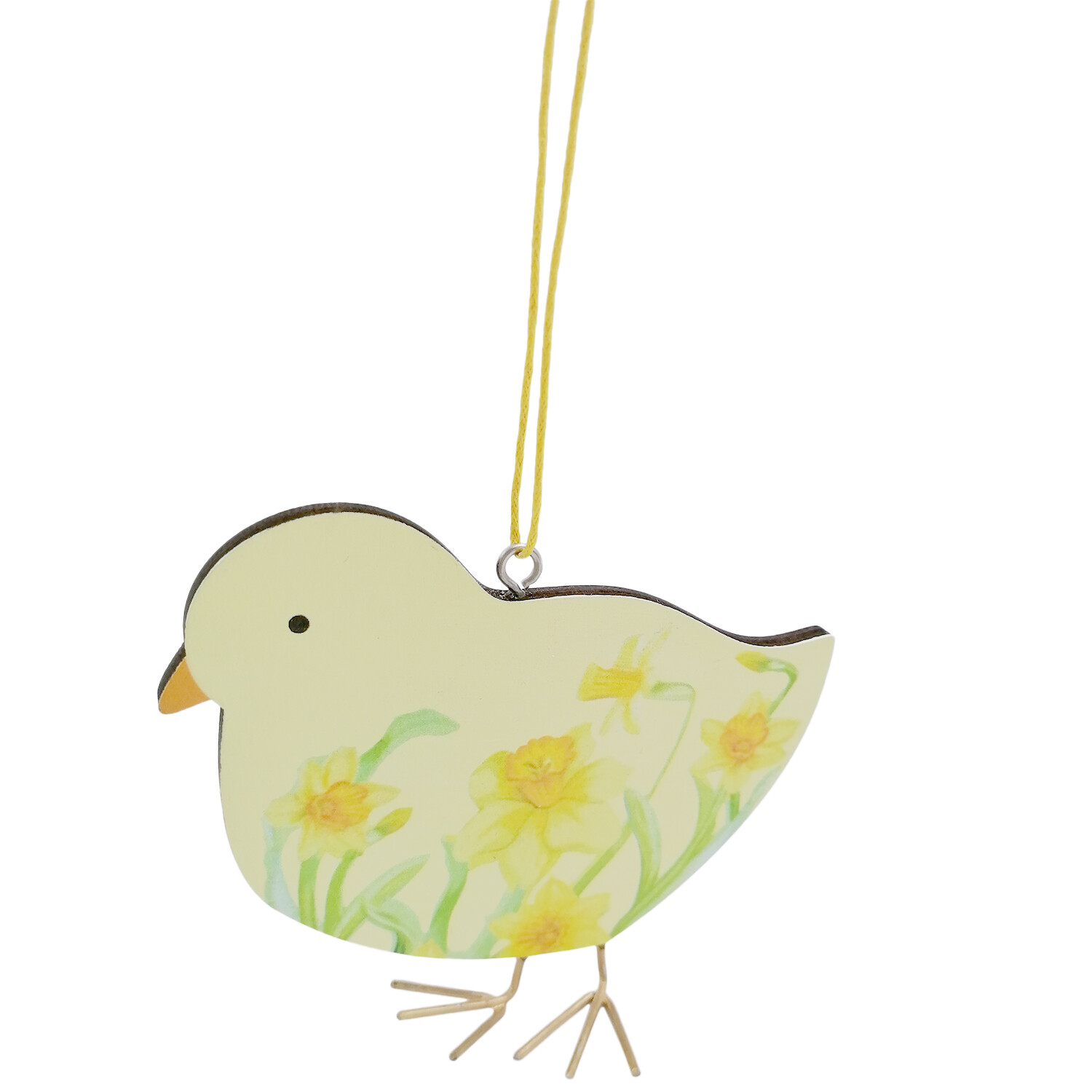 Hanging Wooden Daffodil Chick - Yellow Image 1