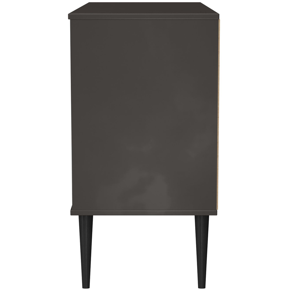 Crowndale Hong Kong 3 Drawer Slatt Effect and Graphite TV Sideboard Ready Assembled Image 3