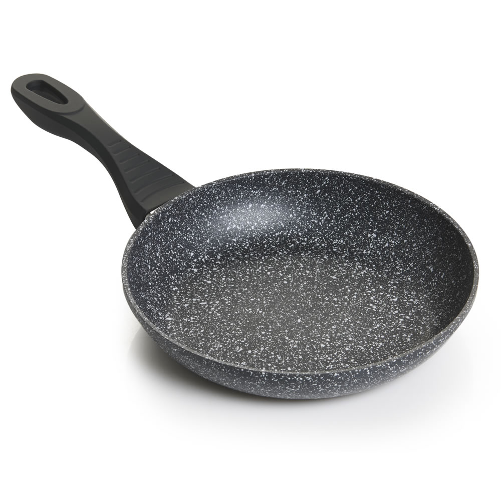 Wilko Non-Stick Frying Pan Grey Marble 20cm Image