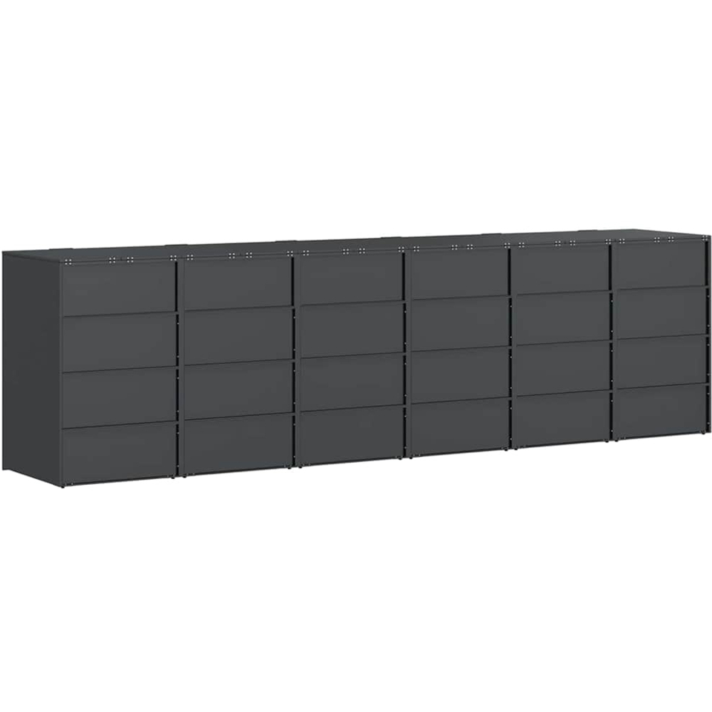 vidaXL Anthracite 6 Wheelie Bin Storage Shed with Stainless Steel Door Image 5