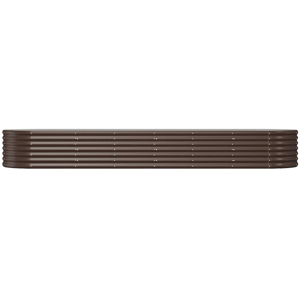 vidaXL Brown Galvanised Steel Raised Garden Bed 36 x 80 x 296cm Image 2