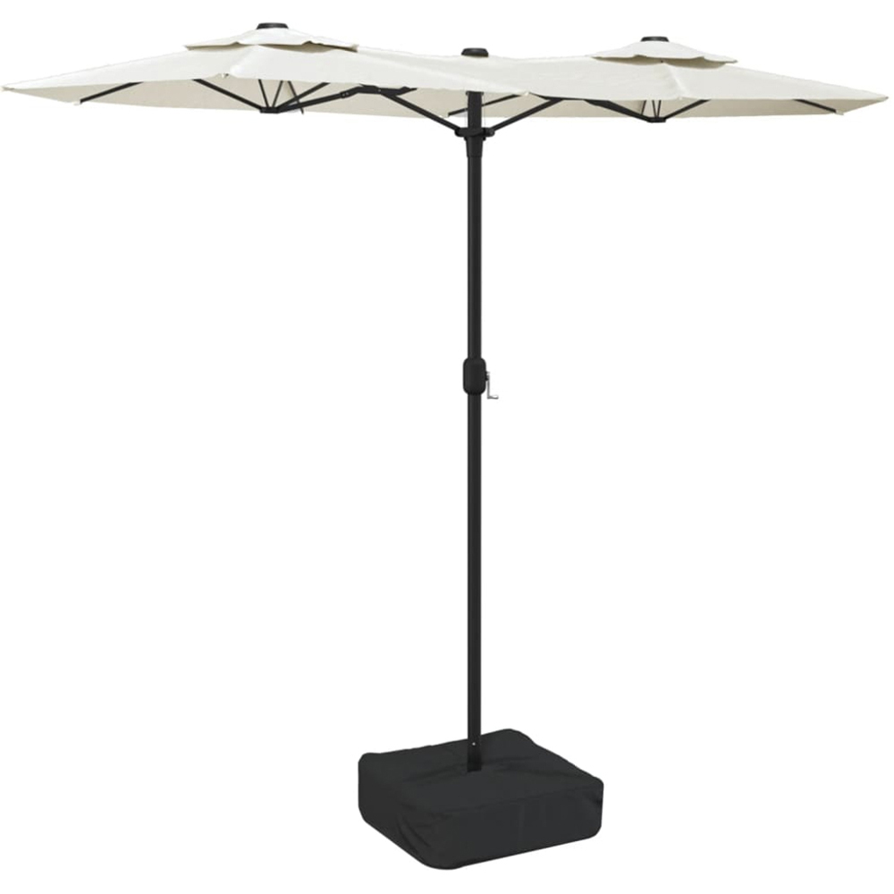 vidaXL White LED Double Head Parasol 3 x 1.4m Image 1
