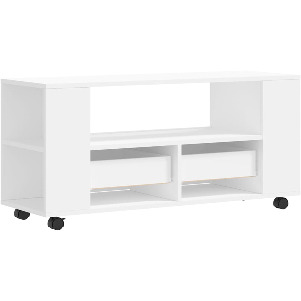 vidaXL 2 Drawer White TV Cabinet Image 8