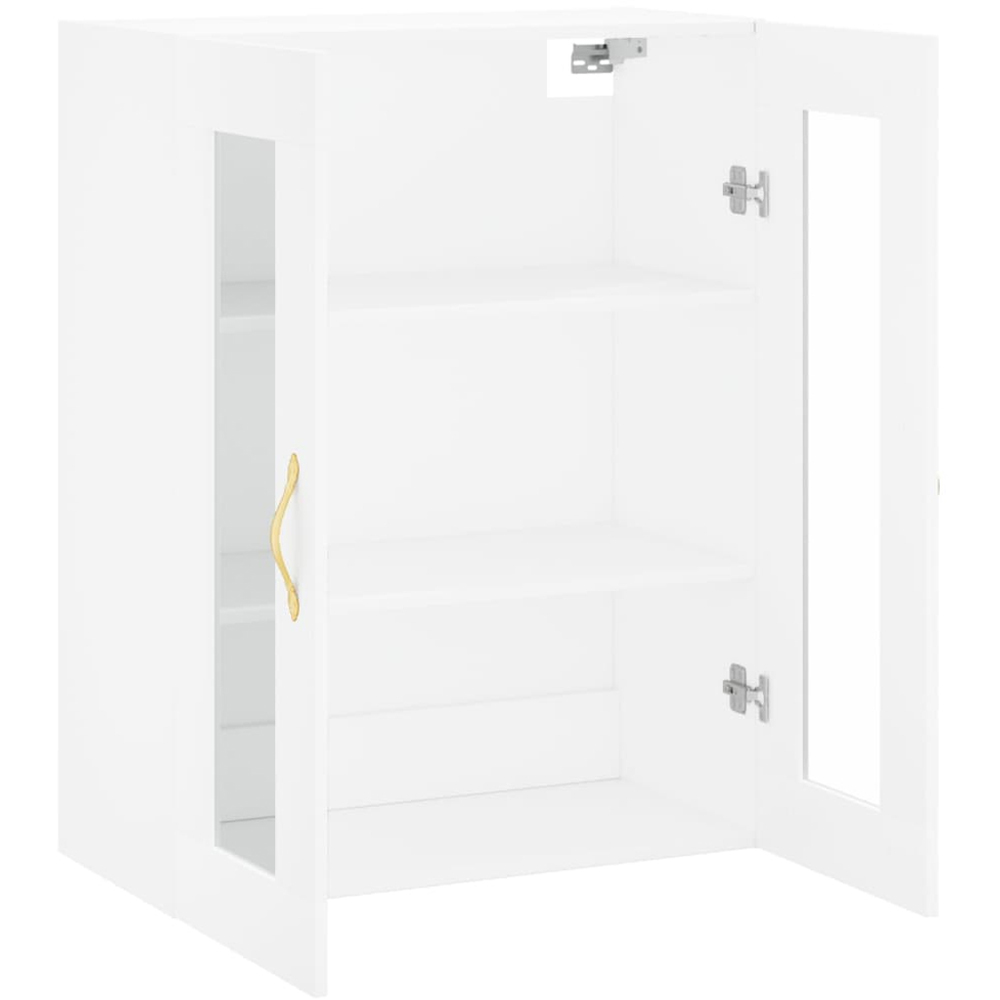vidaXL 2 Glass Door White Wall Mounted Cabinet Image 4
