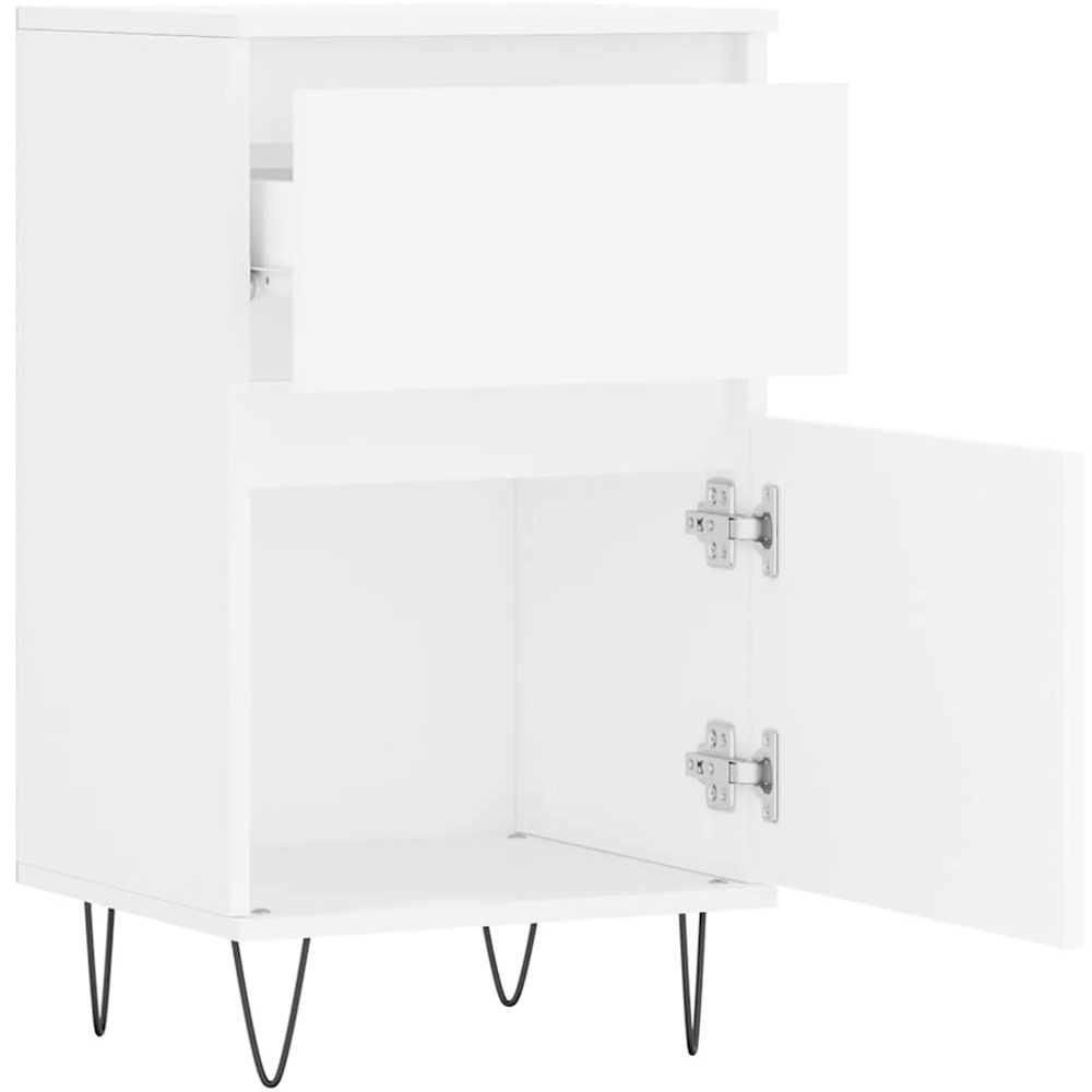 vidaXL Single Door Single Drawer White Sideboard Set of 2 Image 6