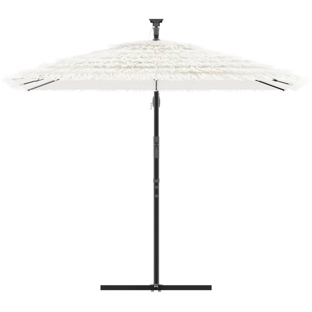 vidaXL White Straw Top Cantilever Parasol with Steel Pole 2.4m Image 2