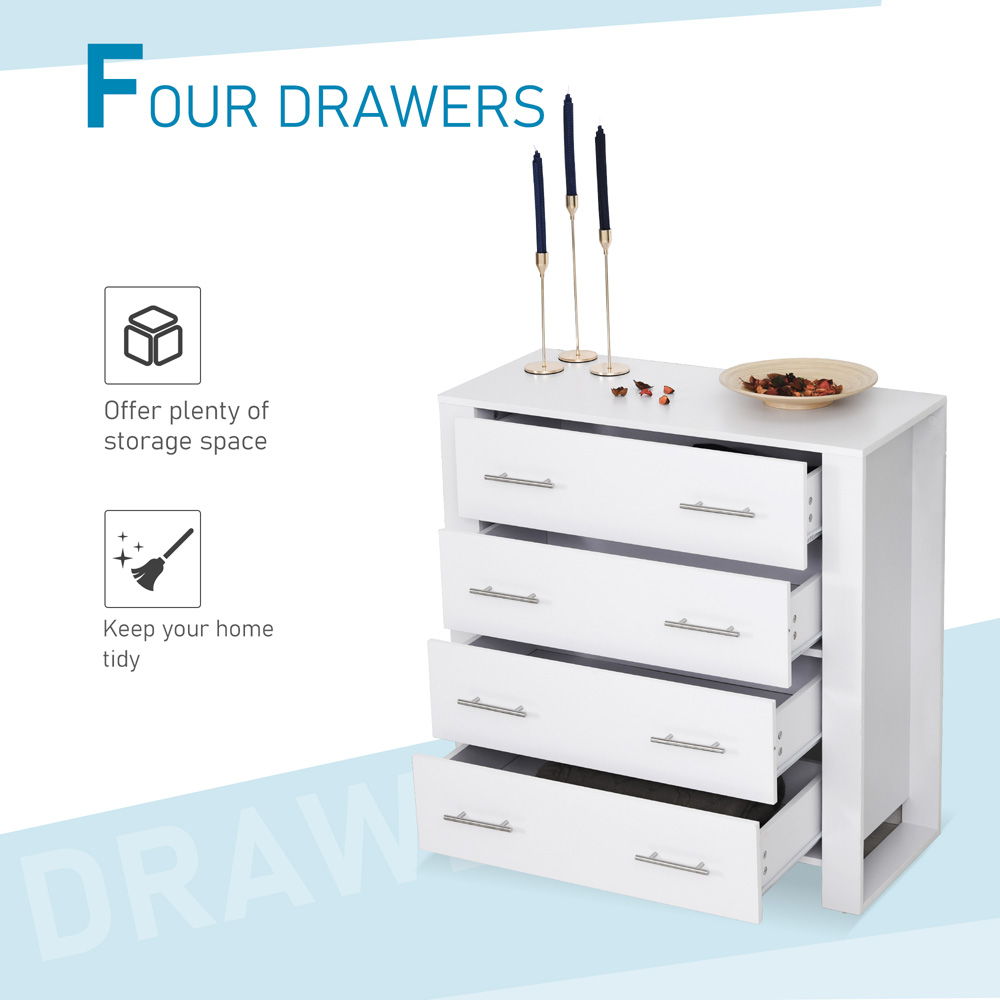 Portland 4 Drawer White Chest of Drawers Image 6