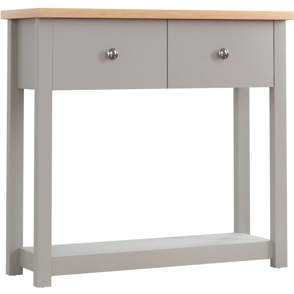 Home Vida Arlington 2 Drawer Grey and Oak Console Table Image 2