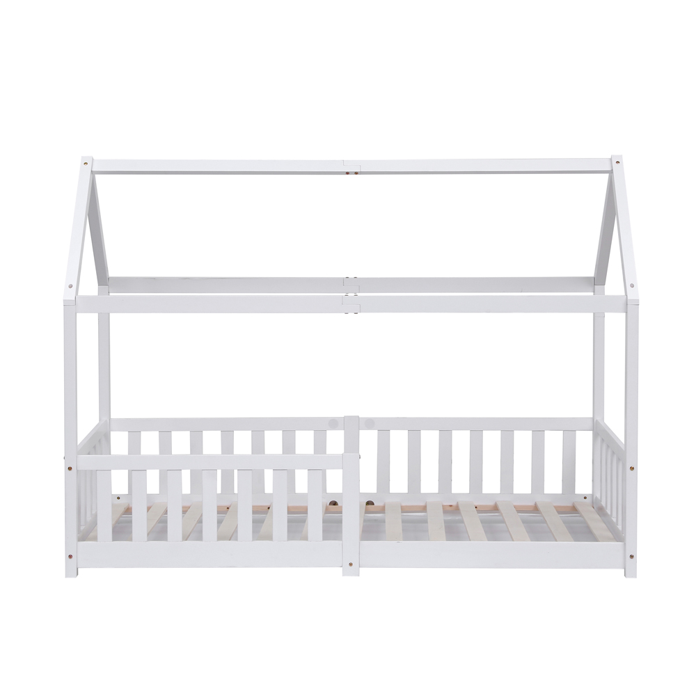Portland Wood House White Kids Bed Frame Image 3