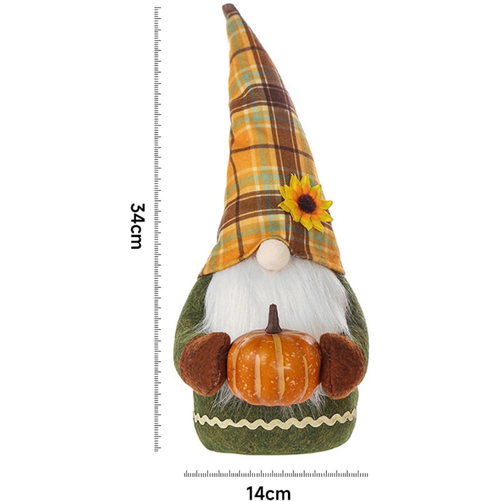 Living and Home Multicolour Handmade Autumn Harvest Gnome Ornament 34cm Image 8