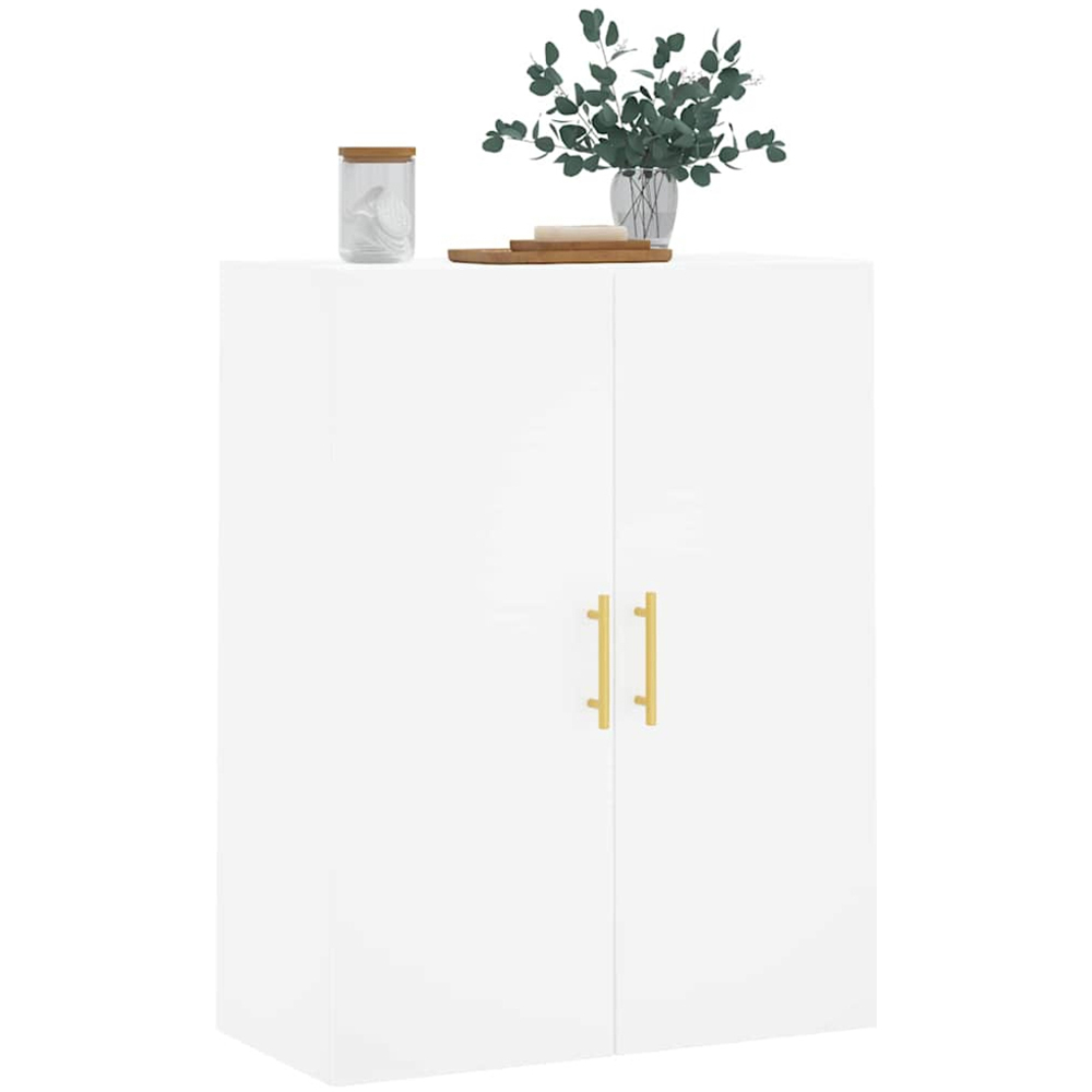 vidaXL 2 Door White Wall Mounted Slim Storage Cabinet Image 3