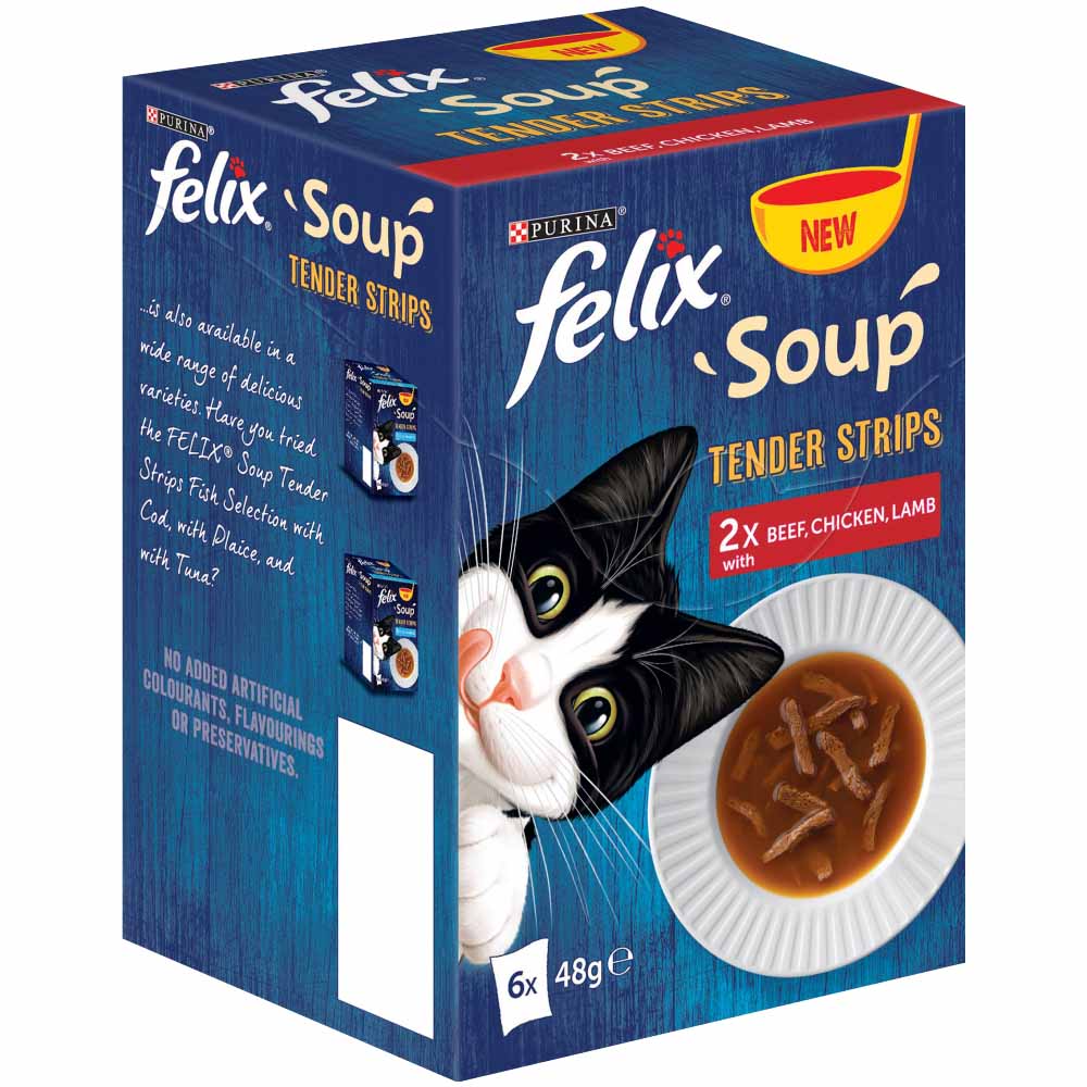 Felix Soup Tender Strips Farm Selection Cat Food 6 x 48g Image 2
