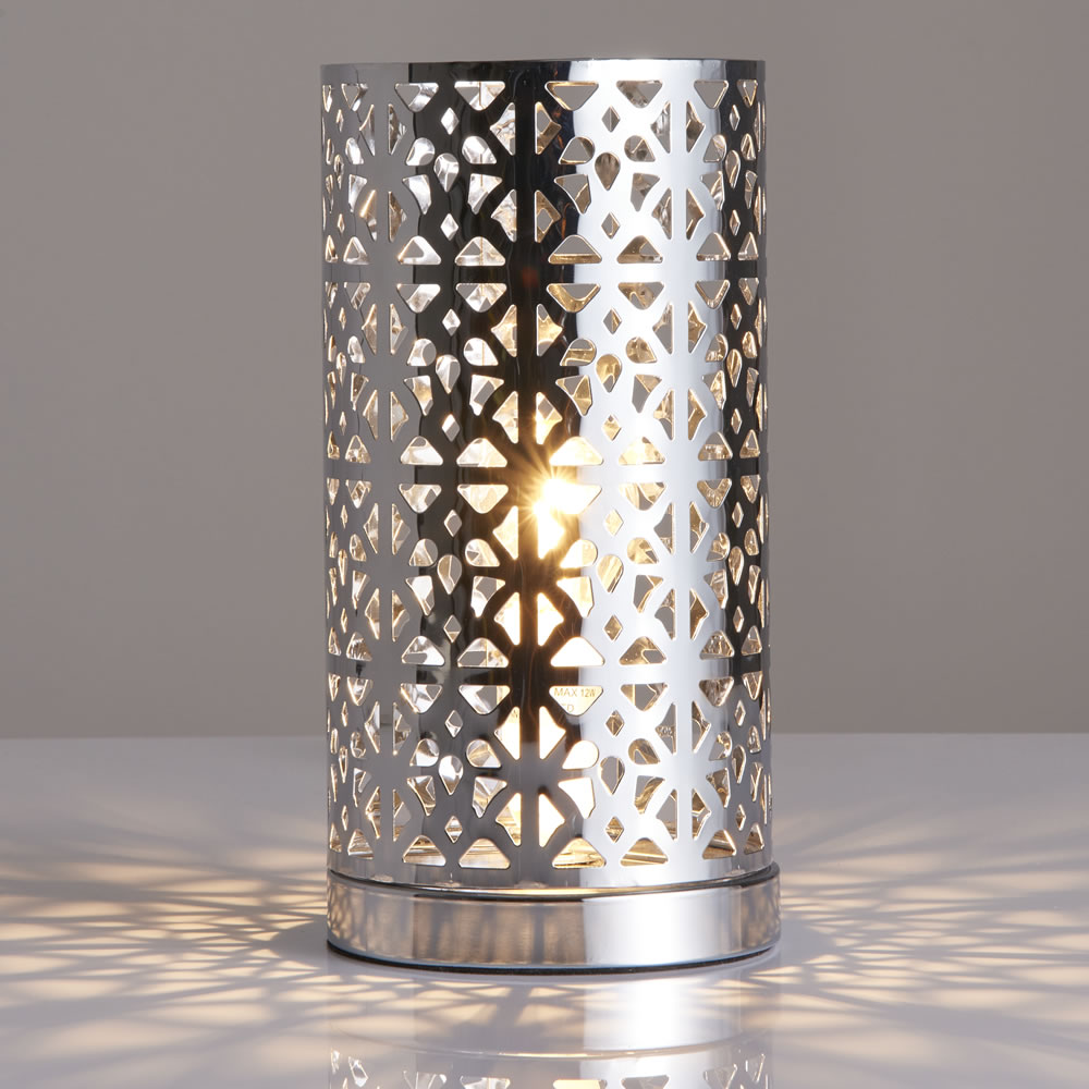 Wilko Tunis Chrome Table Lamp Image 3