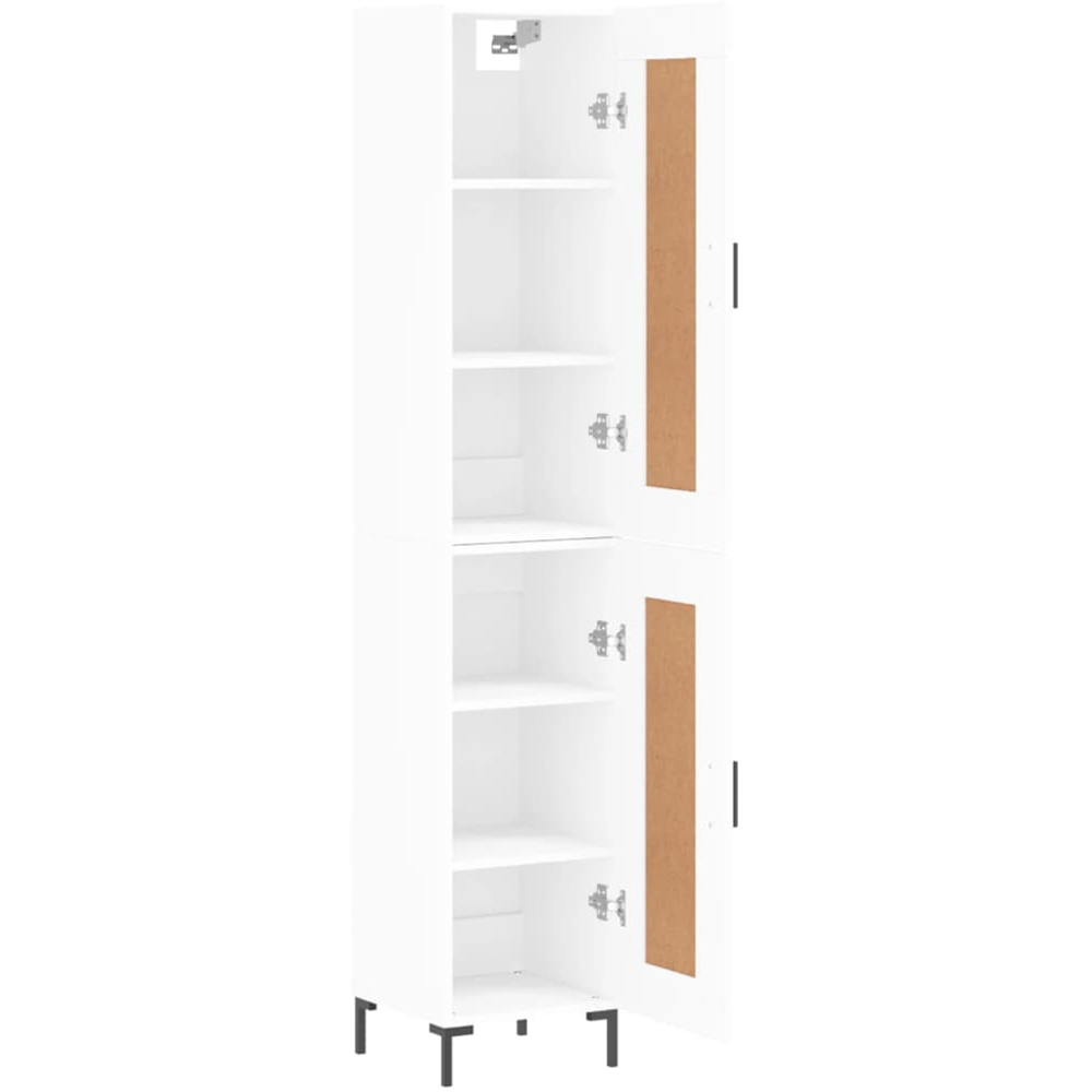 vidaXL 2 Door White Highboard Image 4