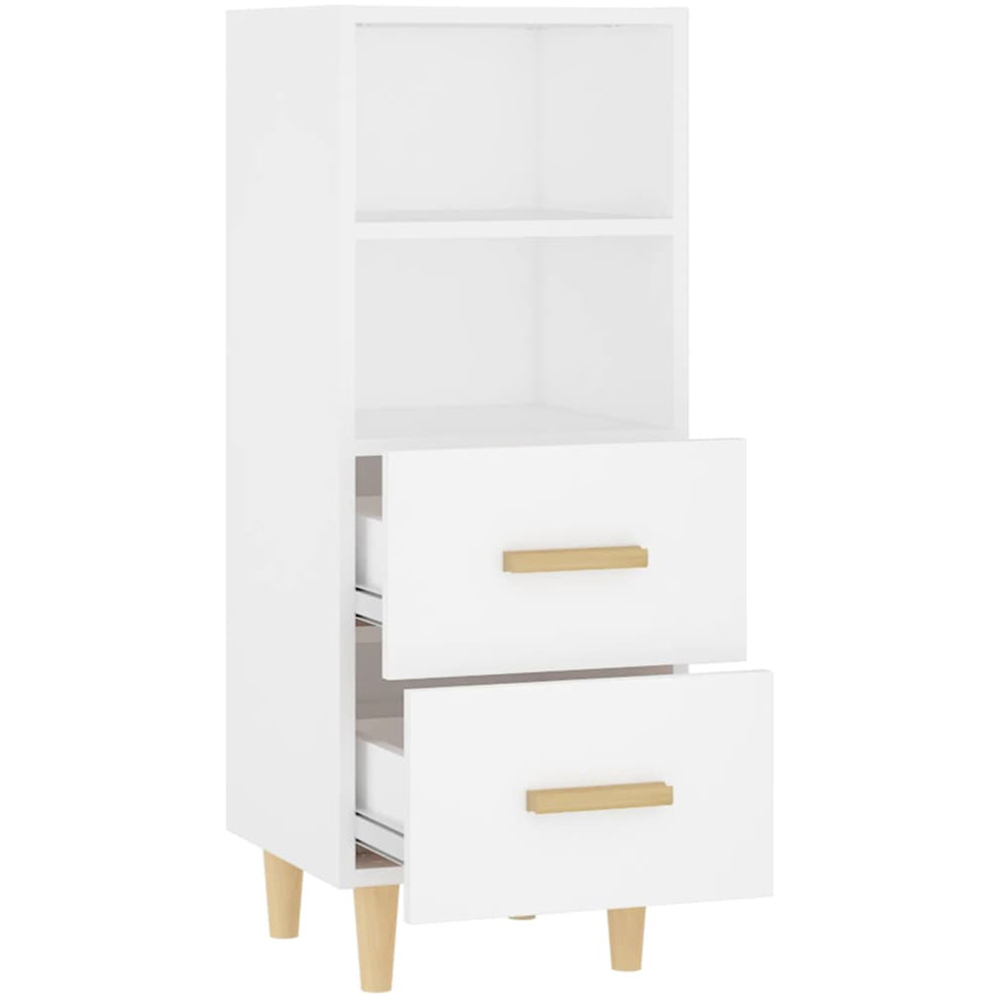 vidaXL 2 Drawer 2 Shelf White Sideboard Image 7