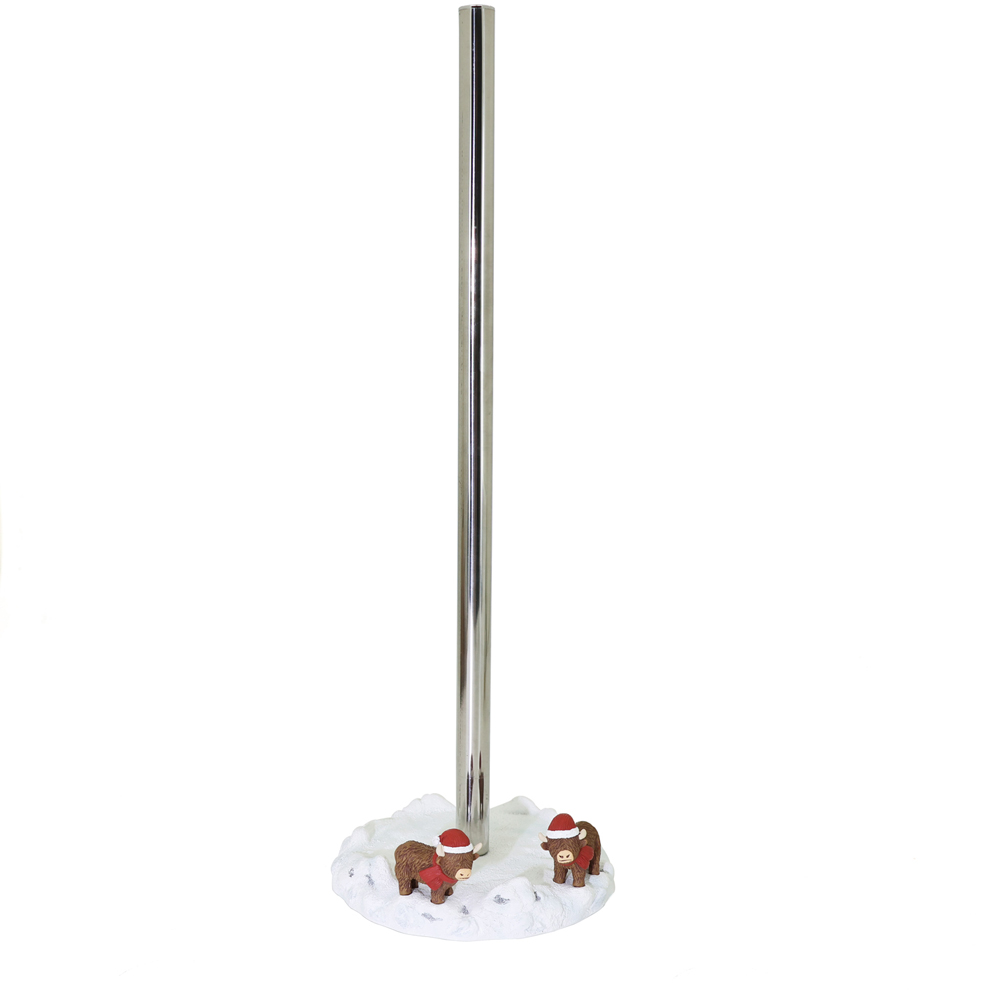 Snowy Highland Cow Toilet Roll Holder Image 2