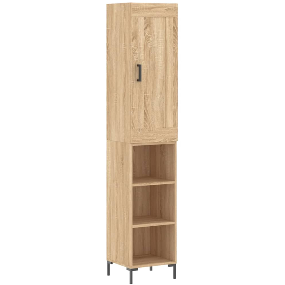 vidaXL Single Door 3 Shelf Sonoma Oak Highboard Image 2