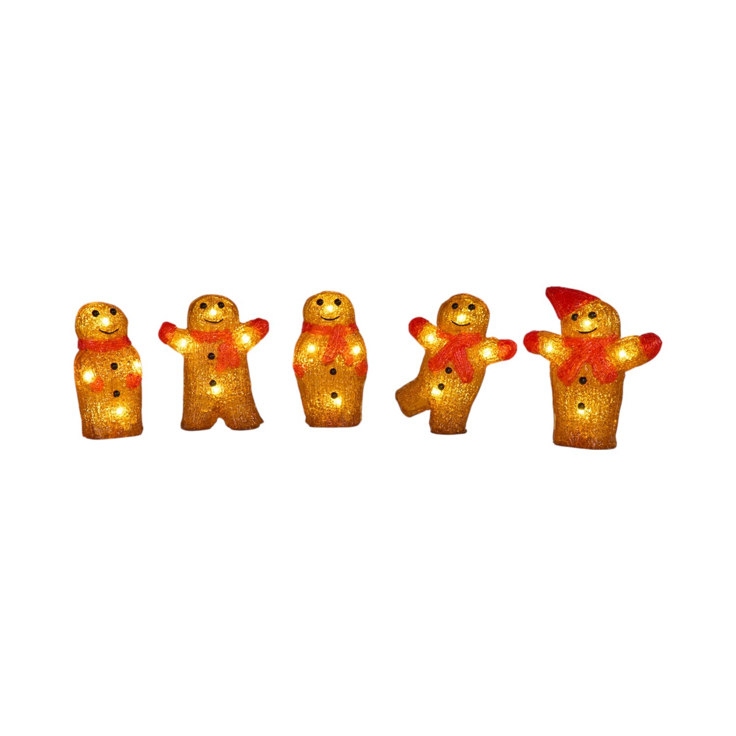 5 Piece Acrylic Gingerbread String Light Brown Image 4