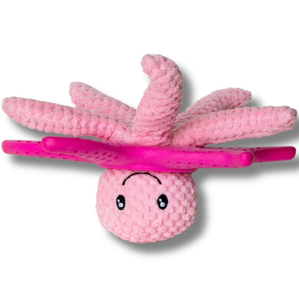 Kiwi Walker Lets Play Pink Octopus and Starfish Dog Toy Image 4