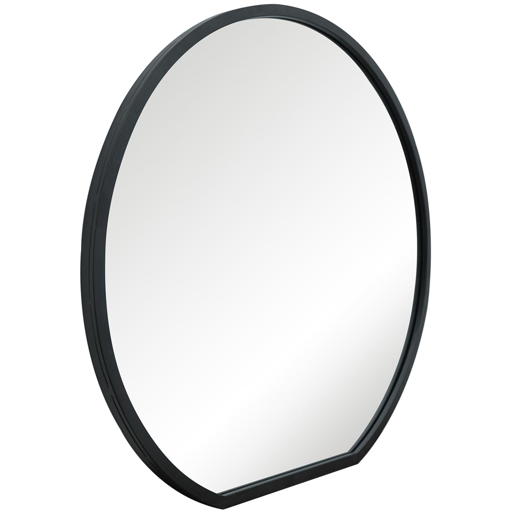 MirrorOutlet The Circulus Black Flat Bottom Circular Outdoor Garden Wall Mirror 105 x 100cm Image 3