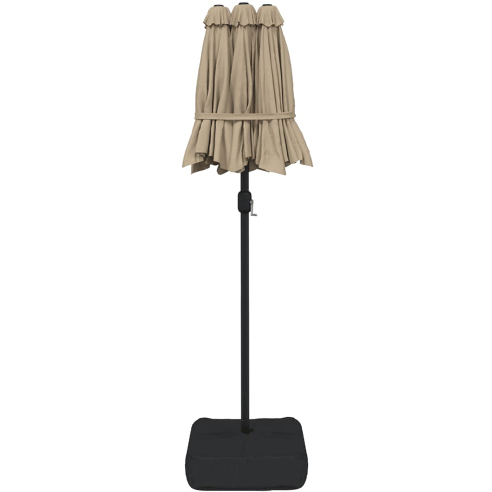 vidaXL Taupe Double Head Parasol 3 x 1.4m Image 4