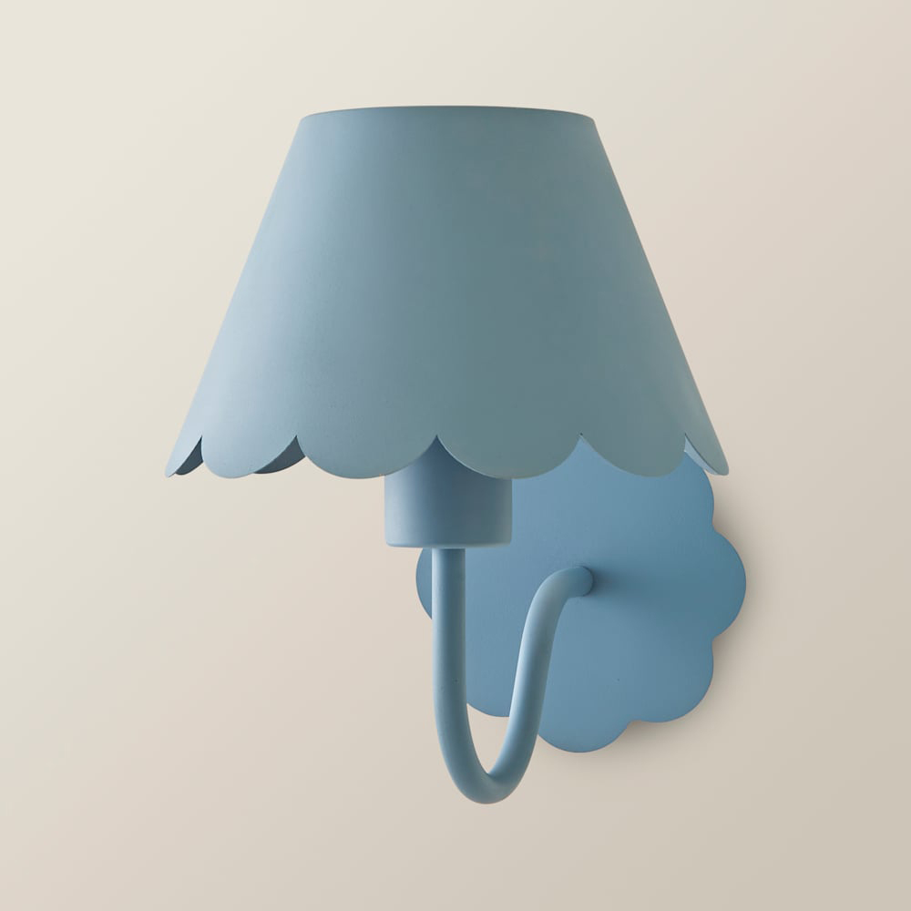 ValueLights Hallie Blue Scallop Rechargeable Wall Light Image 3