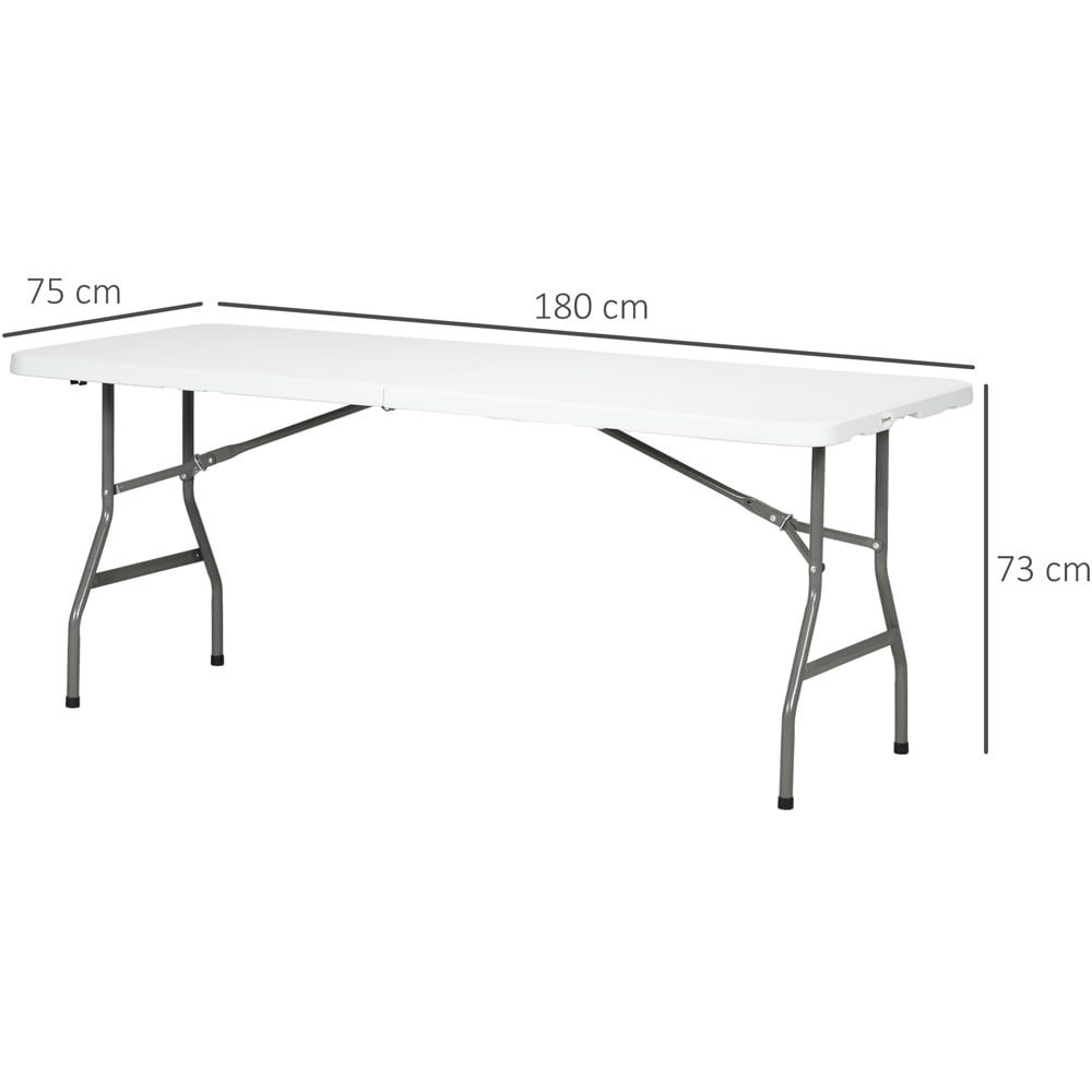 Outsunny Metal Frame Folding Garden Table White Image 7