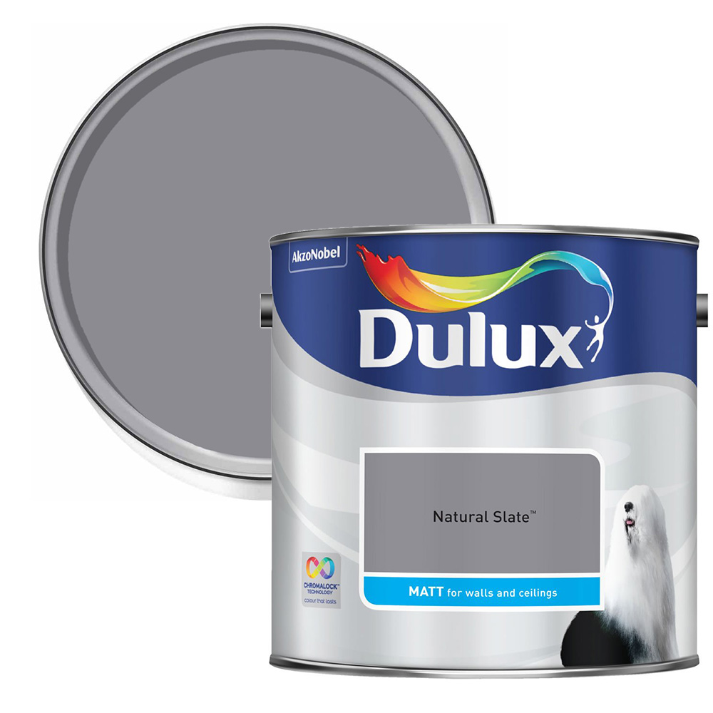 Dulux Walls & Ceilings Natural Slate Matt Emulsion Paint 2.5L Image 1