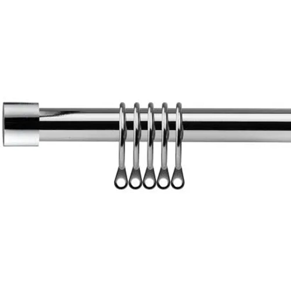 New Edge Blinds 160-300cm Extendable Chrome Fenton Metal Curtain Pole Image