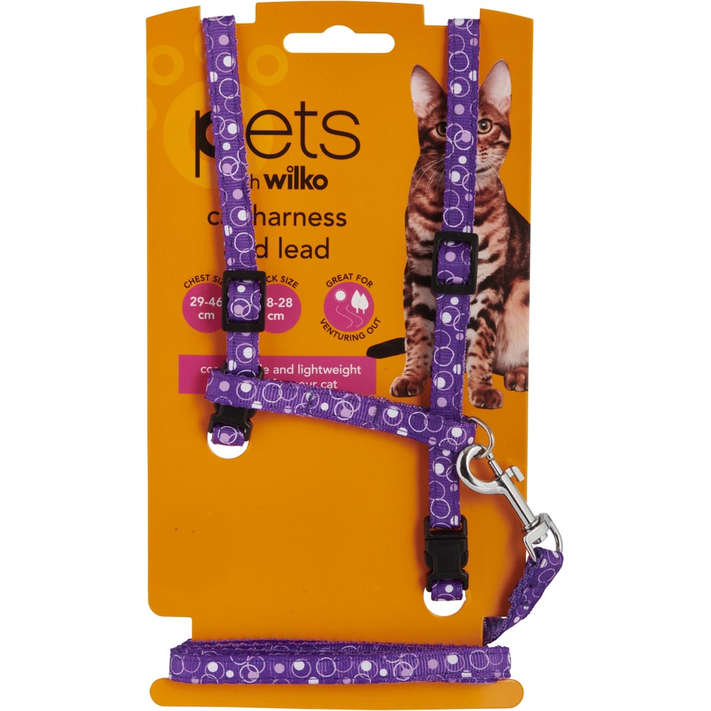 Single Wilko Medium Cat Harness and Lead in Assorted styles Image 6