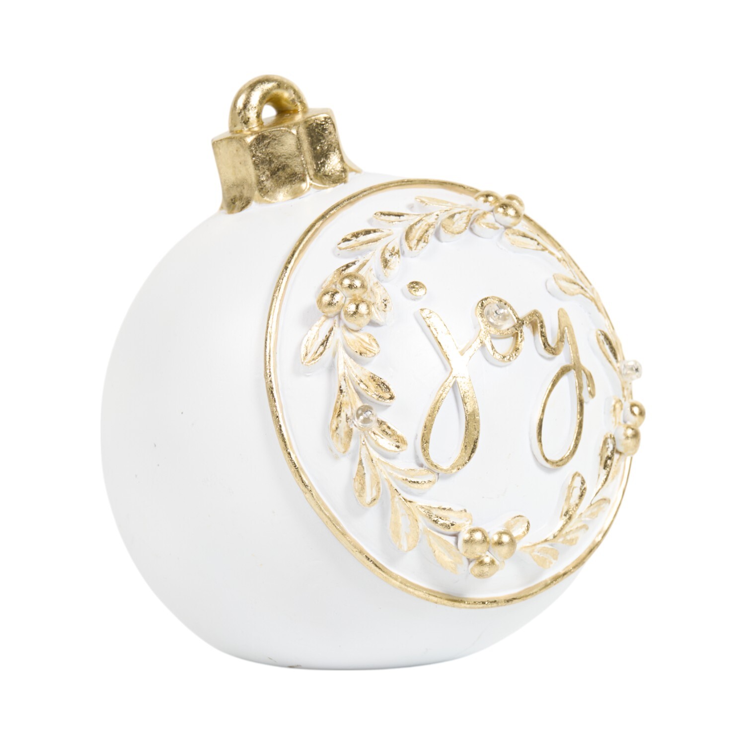 LED White and Gold Bauble Ornament Image 6