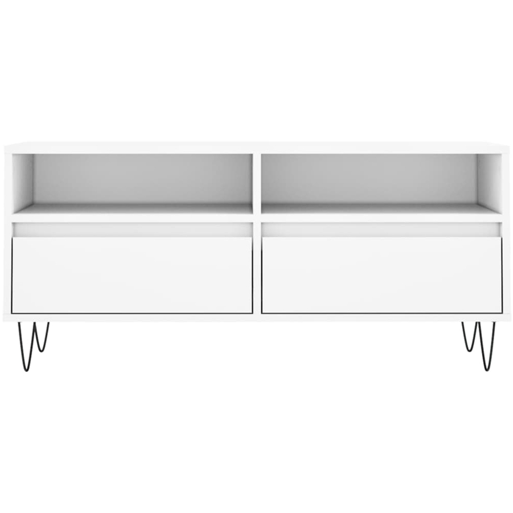 vidaXL 2 Drawer 2 Shelf White TV Cabinet Image 5