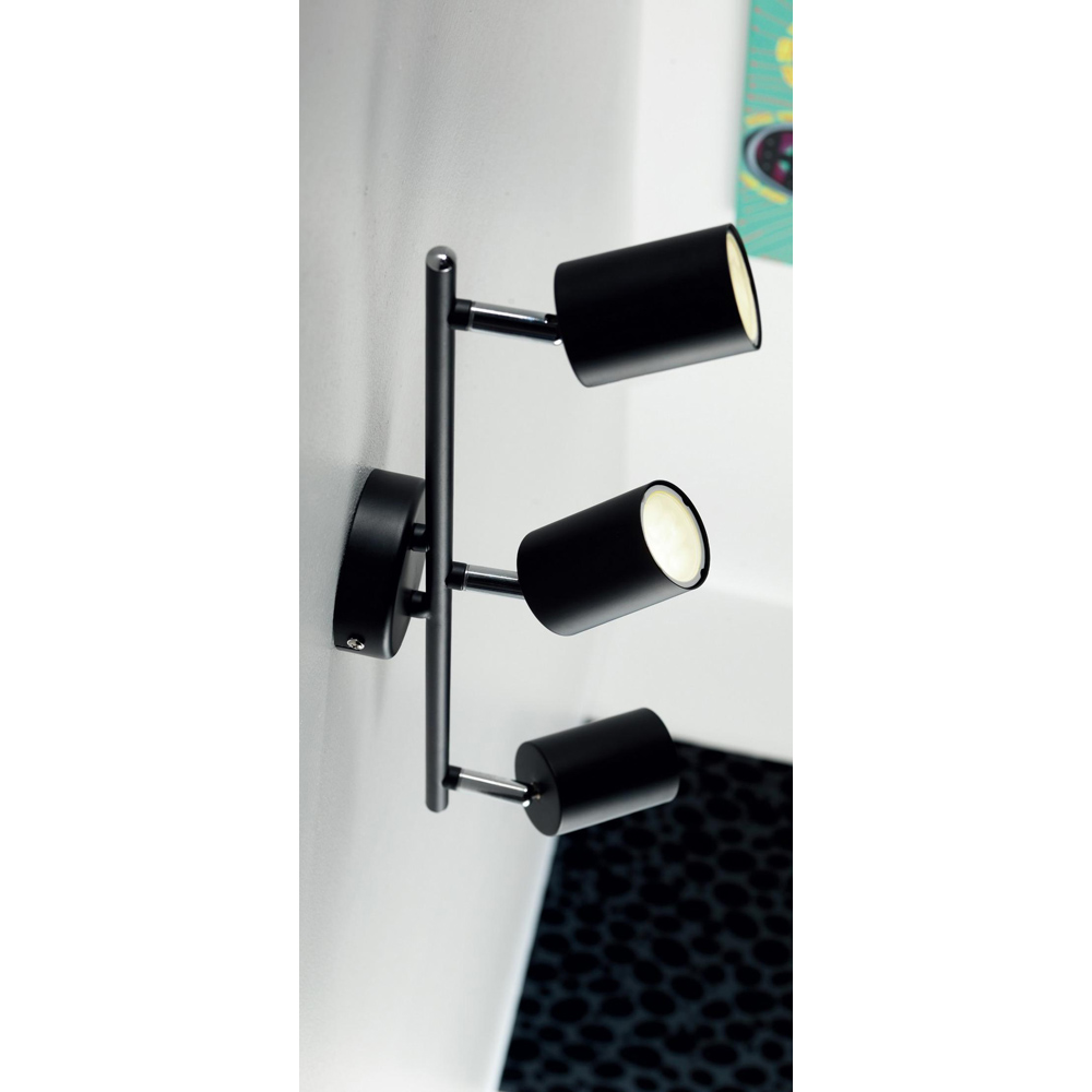Nordlux Explore GU10 3-Rail Black Adjustable Spotlight Bar Image 2
