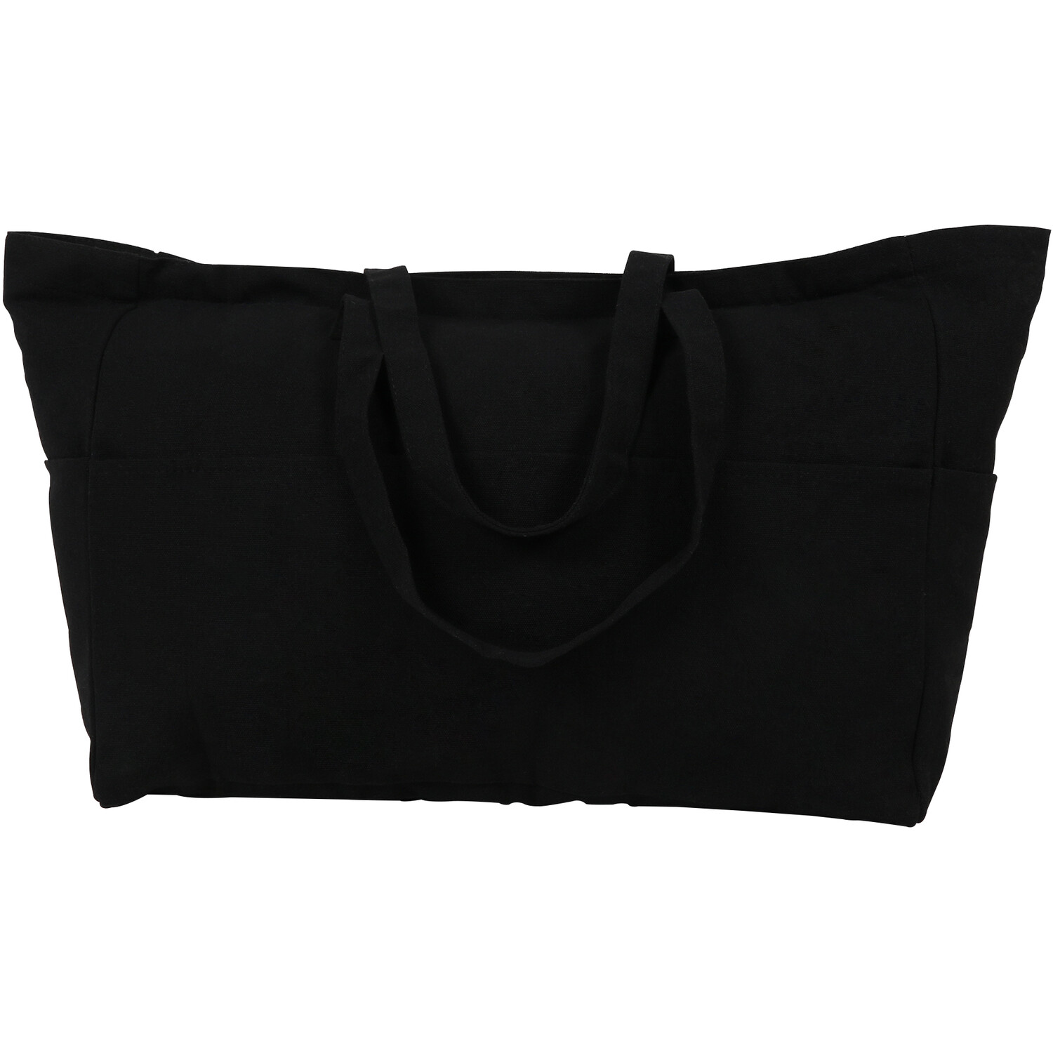 Beach Bag with Pockets Black Wilko