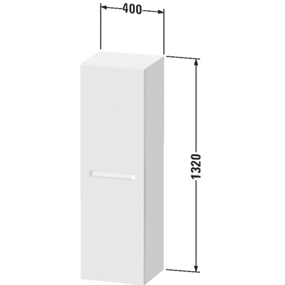 Duravit No.1 White Matt Semi-Tall Cabinet 400 x 360 x 1320mm Image 4