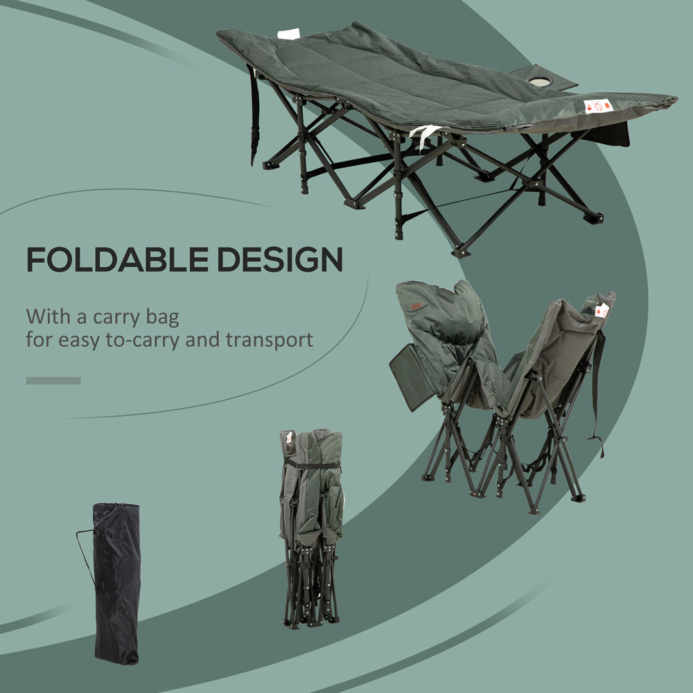 Outsunny Grey Foldable Camping Lounger Image 5